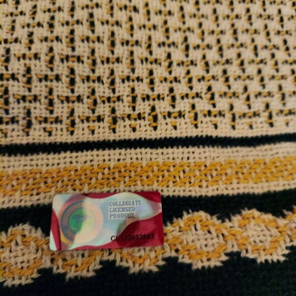 Baylor University Bears Throw Blanket Woven Cotton Green Gold Fringe Edges Colle - Picture 7 of 8